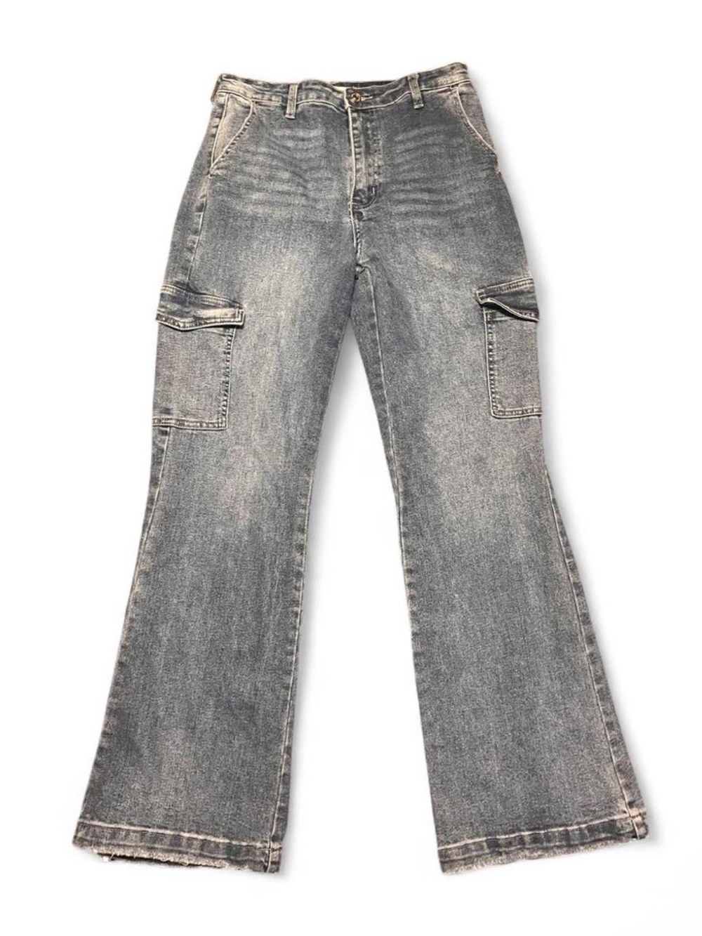 💙 KANCAN Medium Wash Flare Cargo Jeans 💙